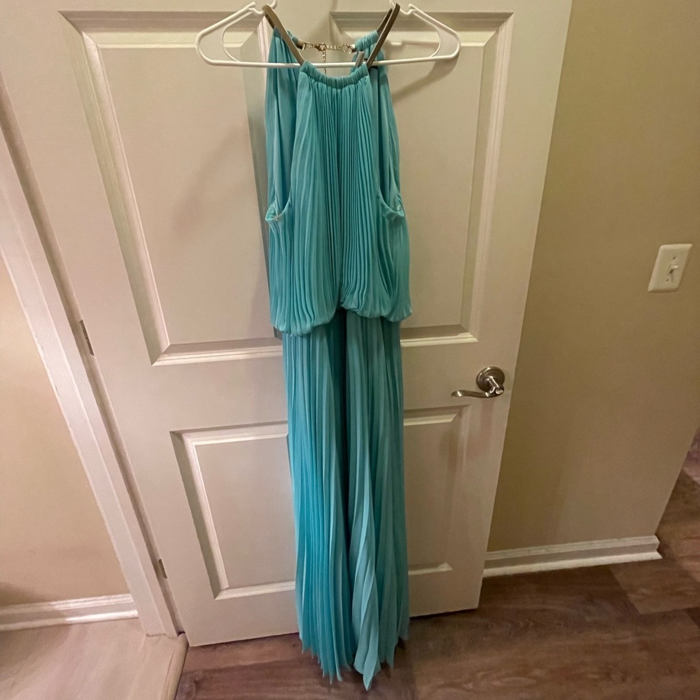 Macy’s Blue Pleated Gown